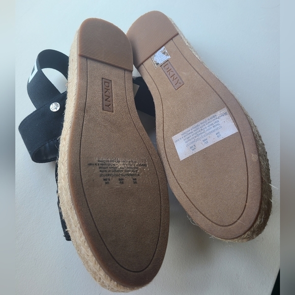DKNY Black strappy Platform Espadrille Sandals Size 9 NWT - Picture 7 of 9